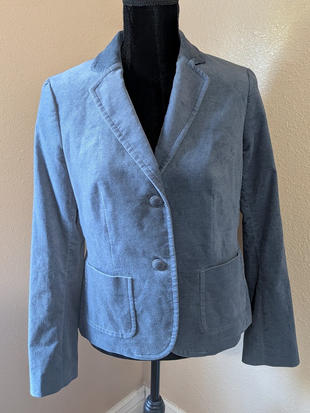 Talbots Velour Blazer in Stormy Sky (Blue Gray) US Women's Sz 8